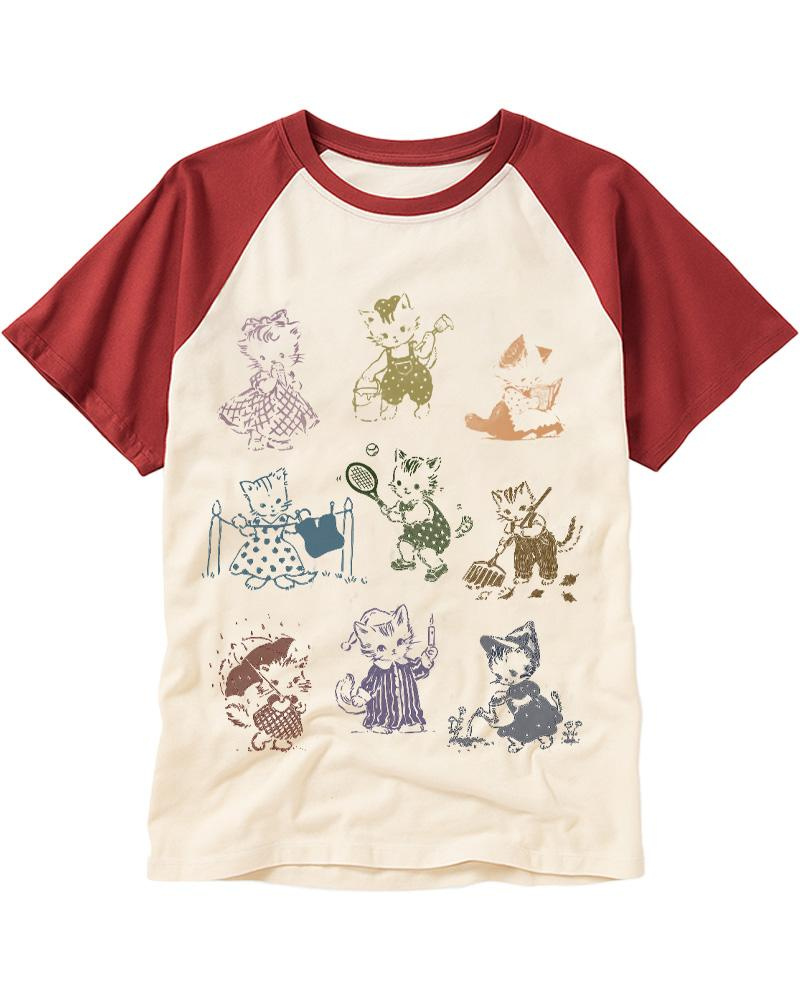 Cat Lovers 1950s Raglan Baseball T-Shirt image 4