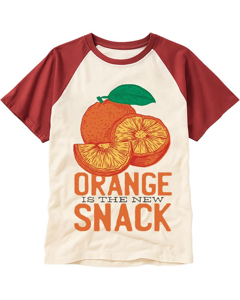 Orange Is The Snack 1970s Raglan Baseball T-Shirt image 4