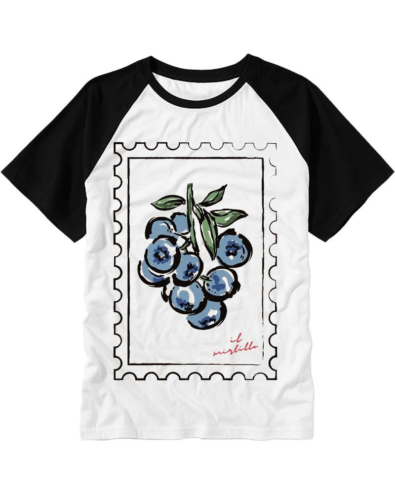 Blueberry Stamp 1950s Raglan Baseball T-Shirt image 4