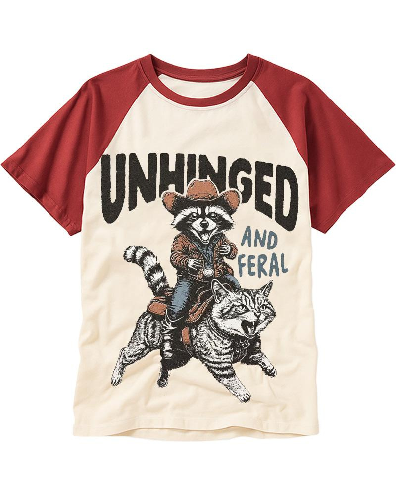 Unhinged Feral 1990s Raglan Baseball T-Shirt image 4