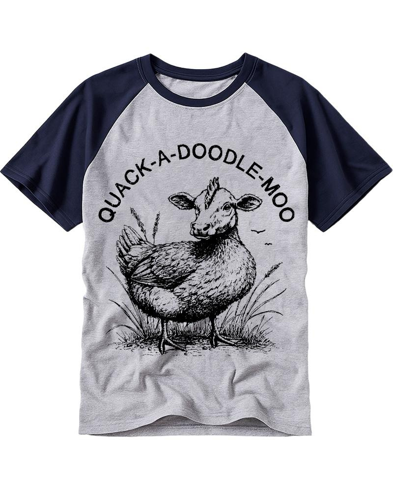 Duck Chicken Cow 1990s Raglan Baseball T-Shirt image 4