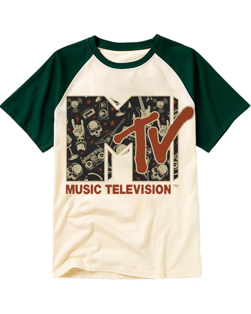 Vintage Rock n Roll Skull Guitar Heavy Metal 1980s Raglan Baseball T-Shirt image 4