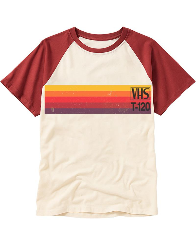 Vintage VHS Nostalgia Graphic 1980s Raglan Baseball T-Shirt image 4