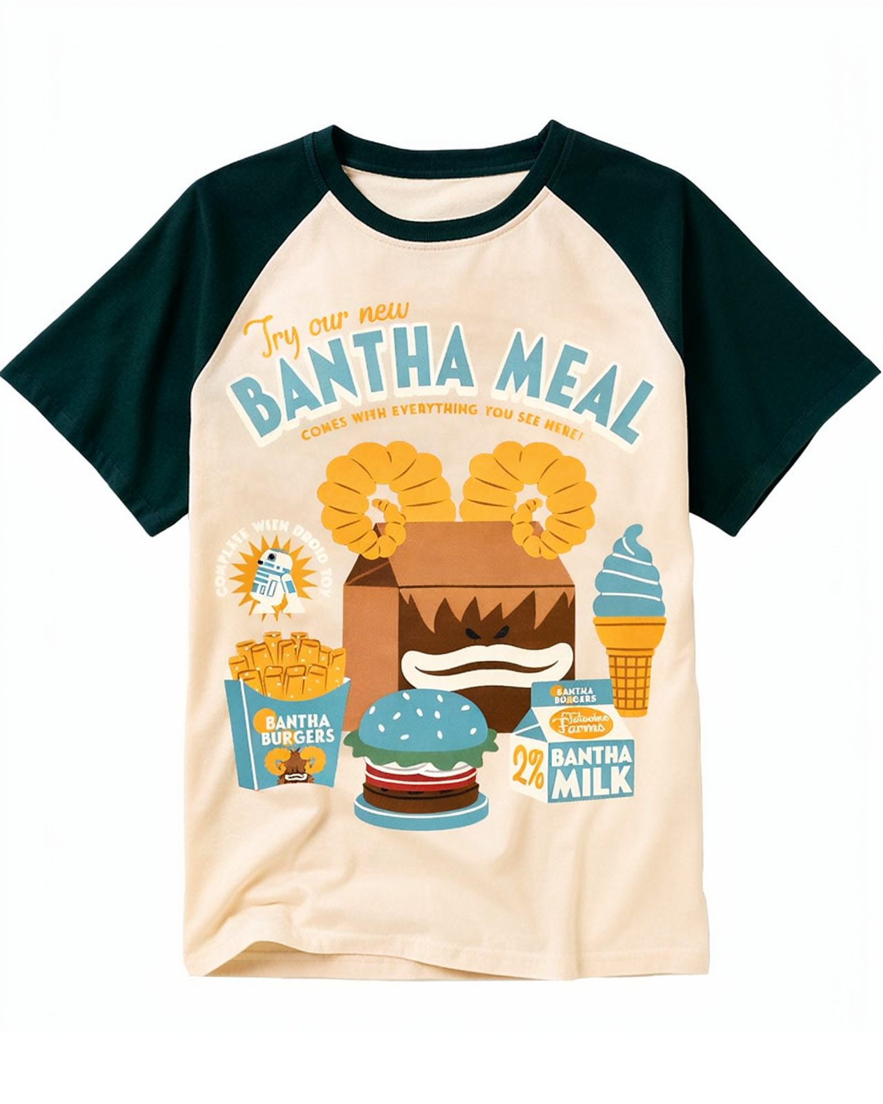 Funny Burgers 1980s Raglan Baseball T-Shirt image 4