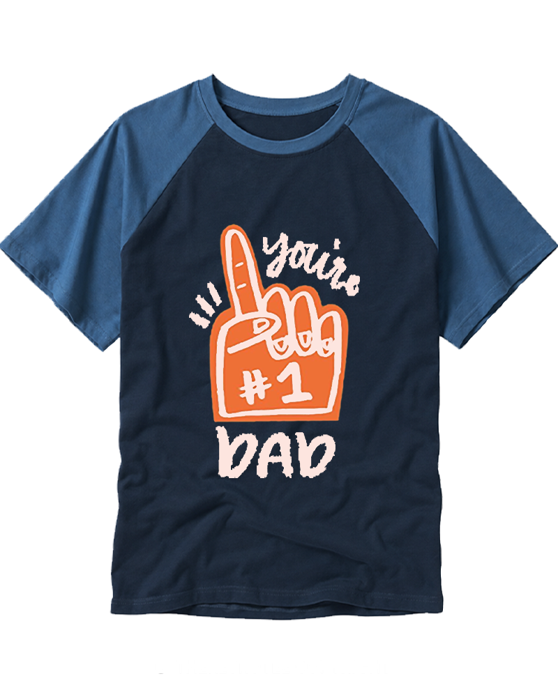 You're #1 Dad 1990s Raglan Baseball T-Shirt image 4