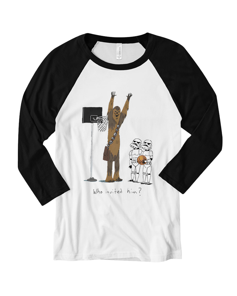 Who Invited Him 1970s Long Sleeve Raglan T-Shirt image 4