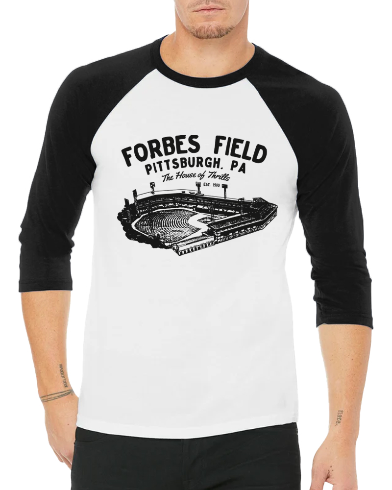 Forbes Field was the home of the Pittsburgh Pirates Long Sleeve Raglan T-Shirt image 4