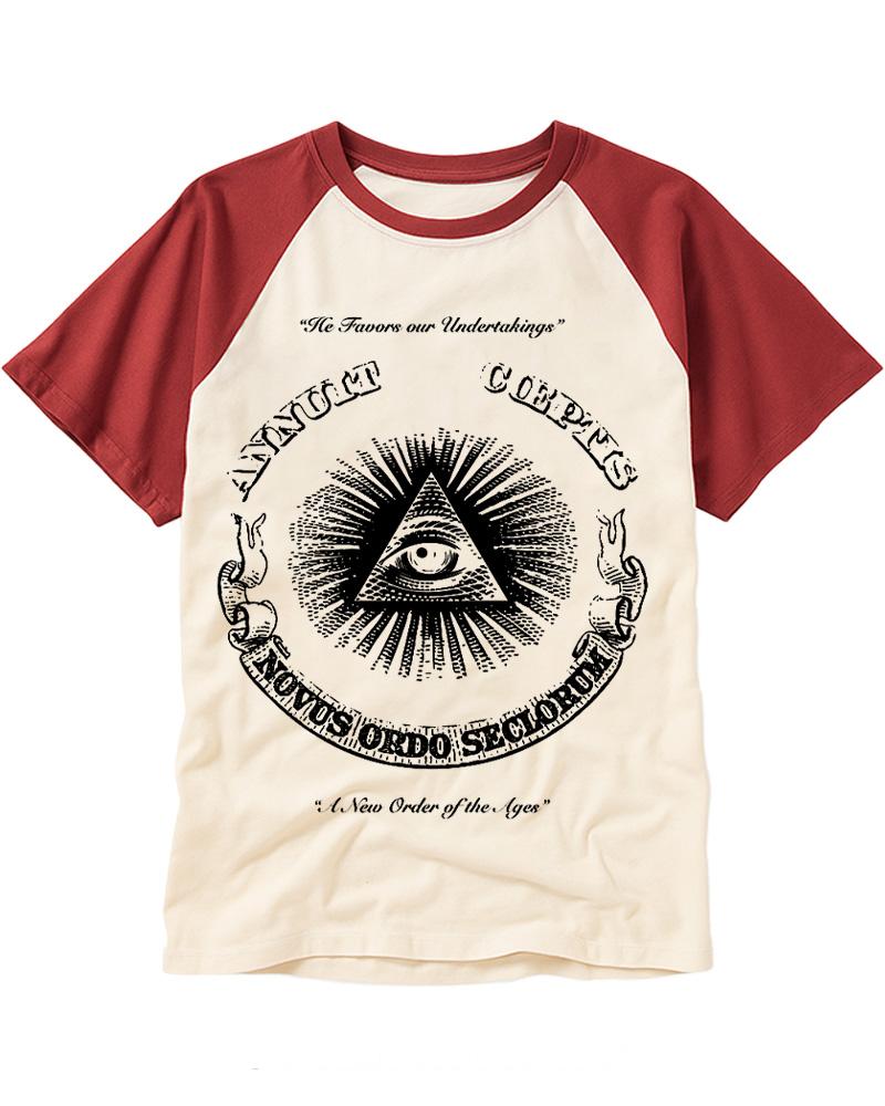 The Eye of Providence 2000s Raglan Baseball T-Shirt image 4