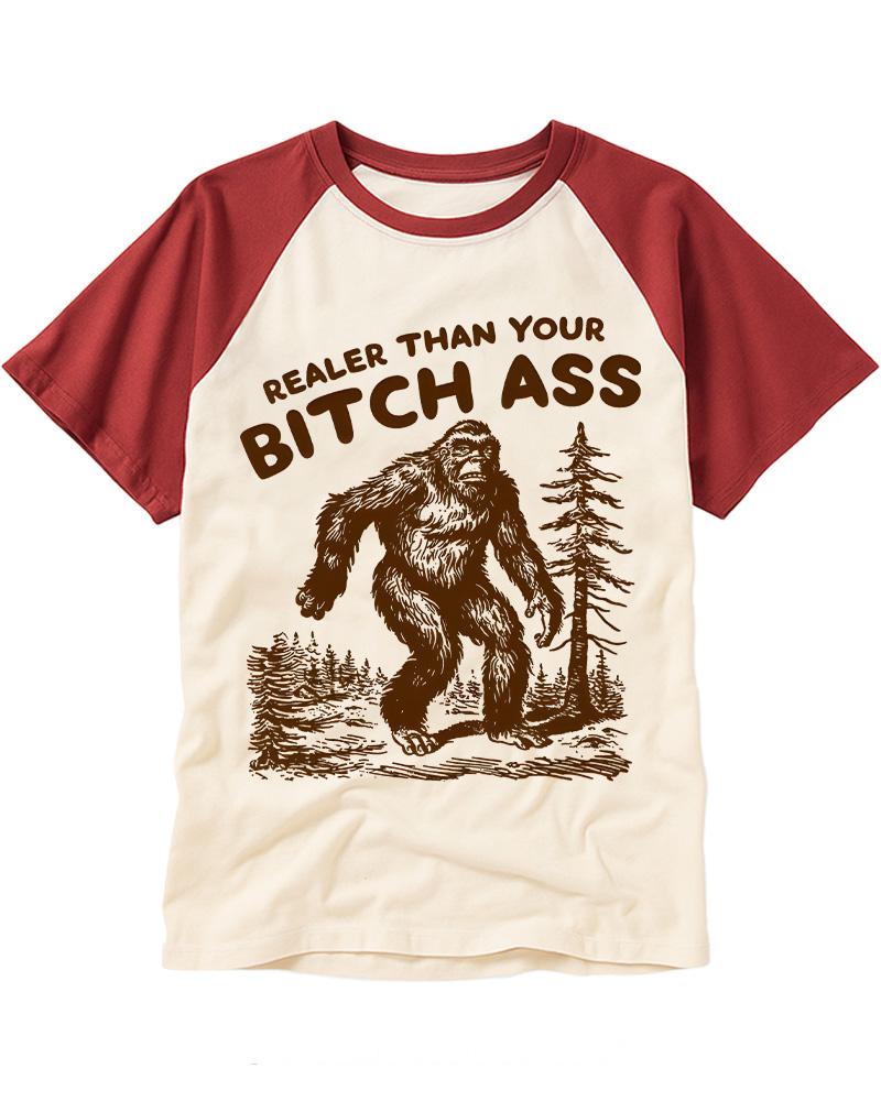 Realer Than Your Bitch Ass Vintage Graphic Raglan Baseball T-Shirt image 4
