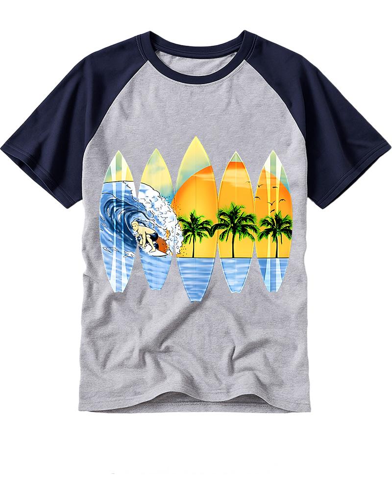 Surfer And Surfboards 1960s Raglan Baseball T-Shirt image 4
