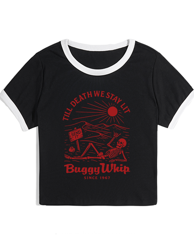 1960s Till Death We Stay Lit Women's Ringer T-shirt image 4