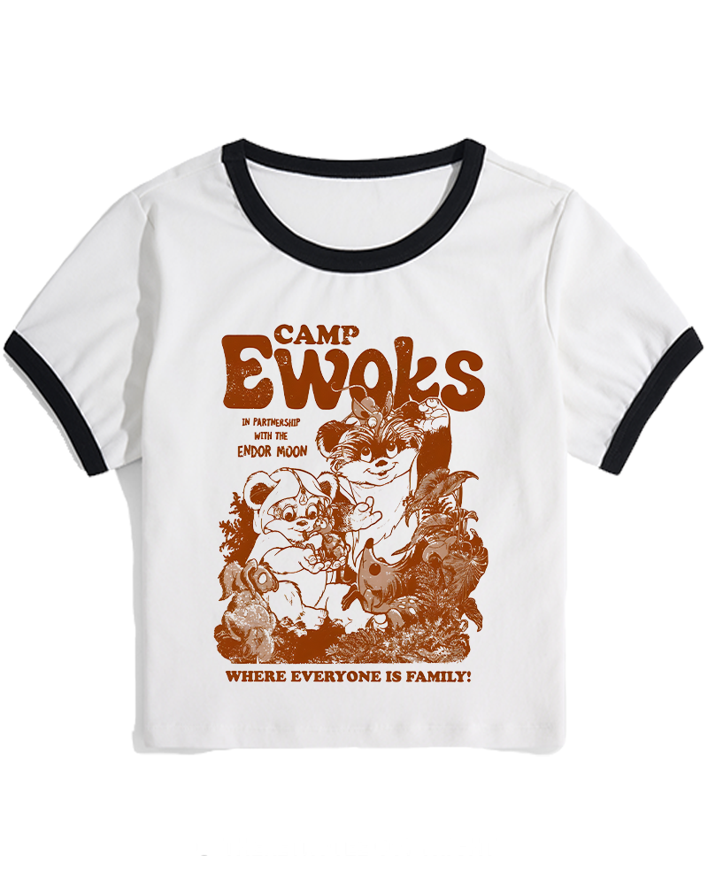 Camp Ewoks 1980s Women's Ringer T-shirt image 4