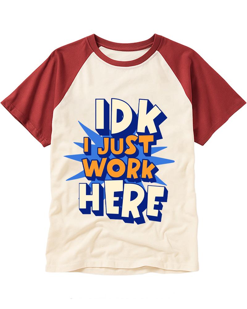 Just Work Here 2000s Raglan Baseball T-Shirt image 5