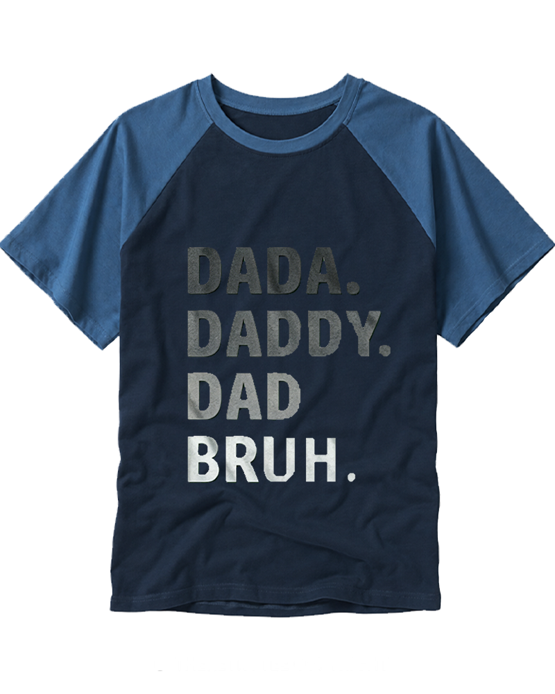 Dada Daddy Dad Bruh 1970s Raglan Baseball T-Shirt image 5