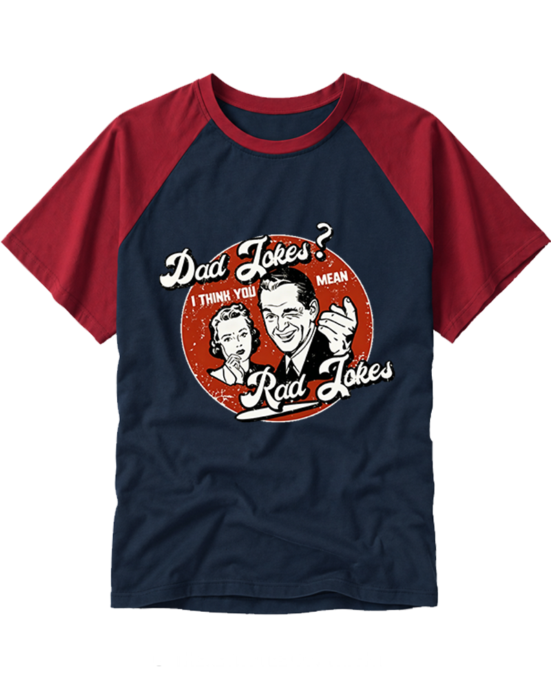 You Mean Rad Jokes 1950s Raglan Baseball T-Shirt image 5
