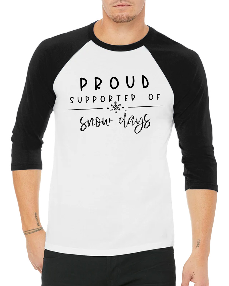 Retro Snow Day Graphic Children’s book Long Sleeve Raglan T-Shirt image 5