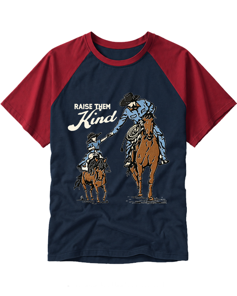 Raise Them Kind Western 1950s Raglan Baseball T-Shirt image 5