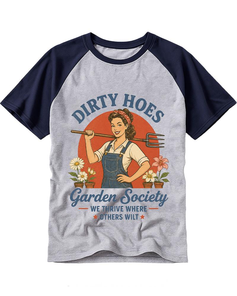 Dirty Hoes Garden Society 1950s Raglan Baseball T-Shirt image 5