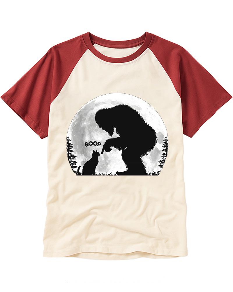 Hand Boop Nose Bigfoot 1970s Raglan Baseball T-Shirt image 5