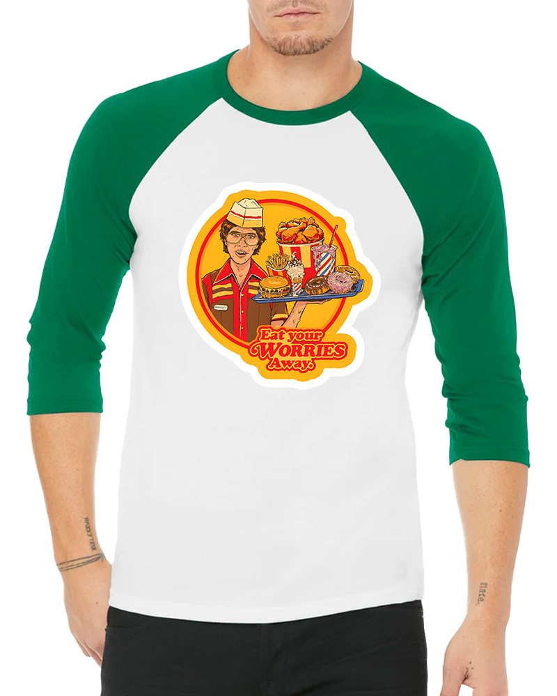 Eat Your Worries Magnet Long Sleeve Raglan T-Shirt image 5