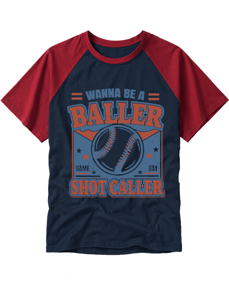 Wanna Be A Baller Shot Caller 1990s Raglan Baseball T-Shirt image 5