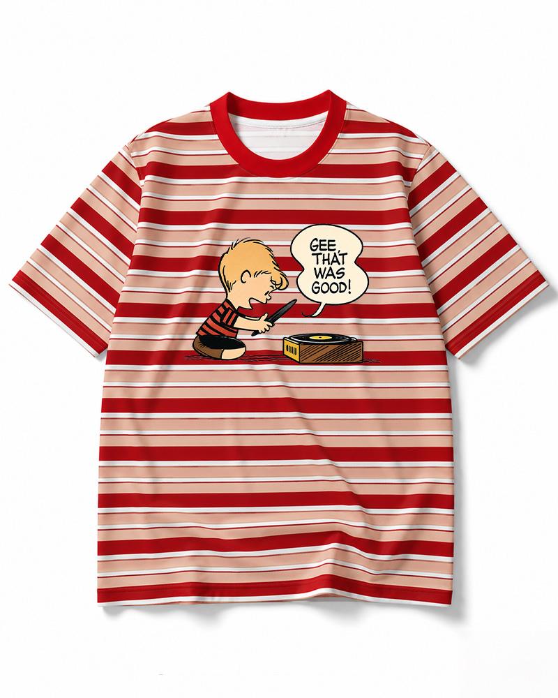 Gee That Was Good! 1950s Eco Oversized Striped Ringer T-Shirt image 5