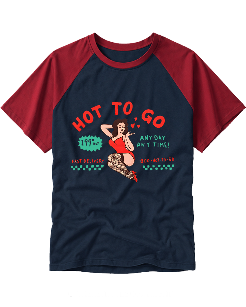 Hot To Go 1950s Raglan Baseball T-Shirt image 5