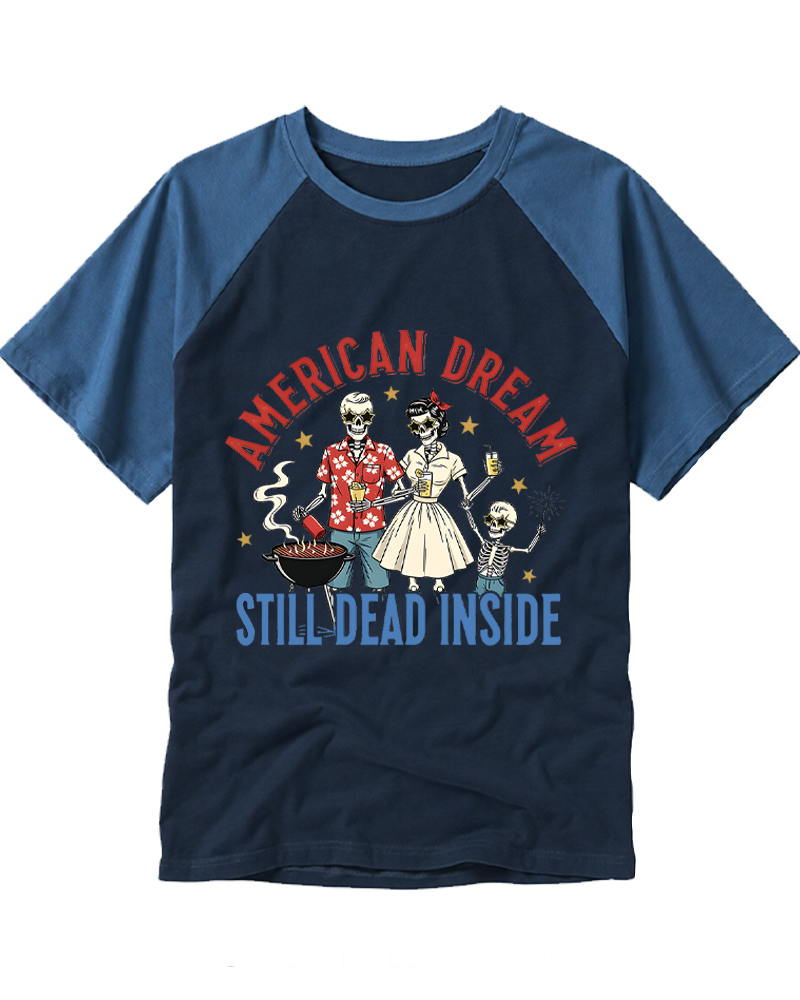 American Dream Still Dead Inside 1950s Raglan Baseball T-Shirt image 5
