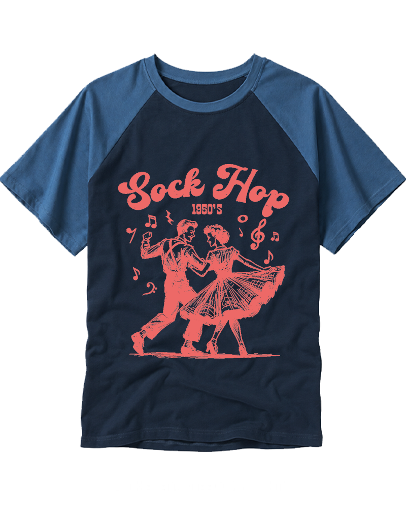 Sock Hop 1950s Raglan Baseball T-Shirt image 5