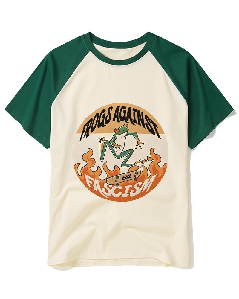 Frogs Against Fascism Classic 1980s Raglan Baseball T-Shirt image 5