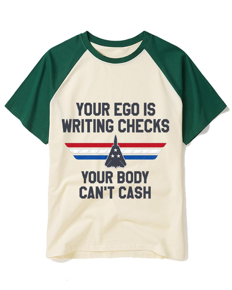 Ego Checks Movie Quote 1980s Raglan Baseball T-Shirt image 5