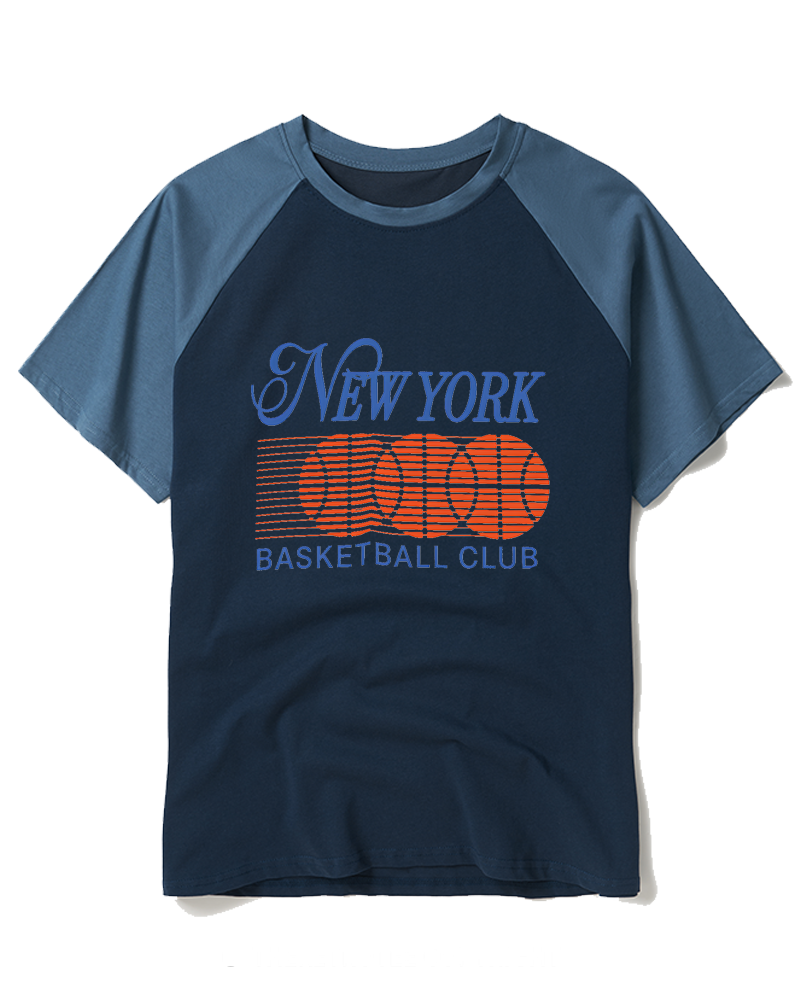 1990s New York Basketball Graphic Raglan Baseball T-Shirt image 5