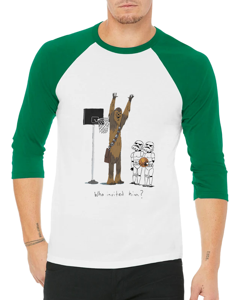 Who Invited Him 1970s Long Sleeve Raglan T-Shirt image 5