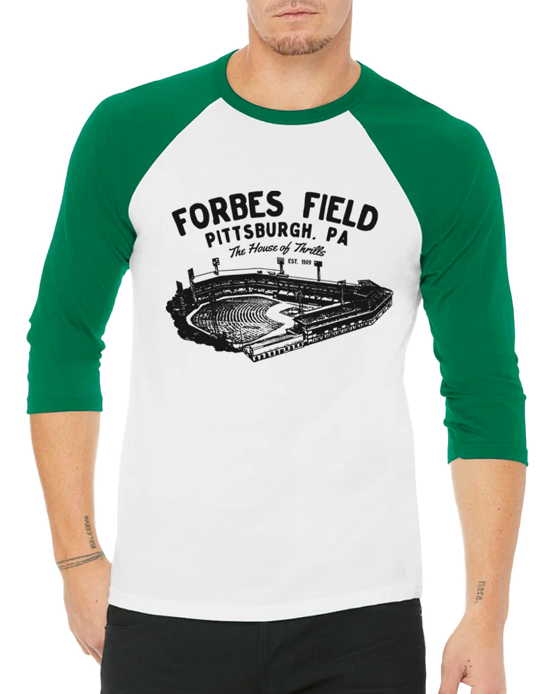 Forbes Field was the home of the Pittsburgh Pirates Long Sleeve Raglan T-Shirt image 5
