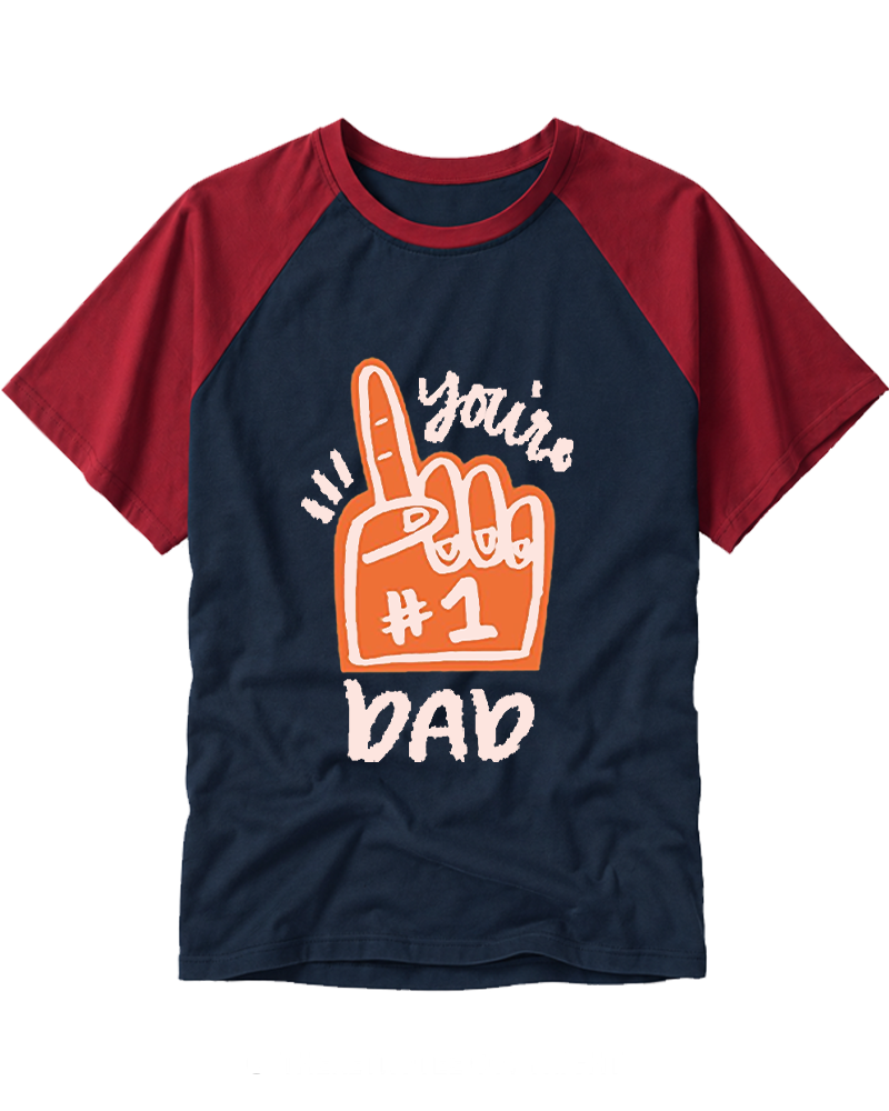 You're #1 Dad 1990s Raglan Baseball T-Shirt image 5