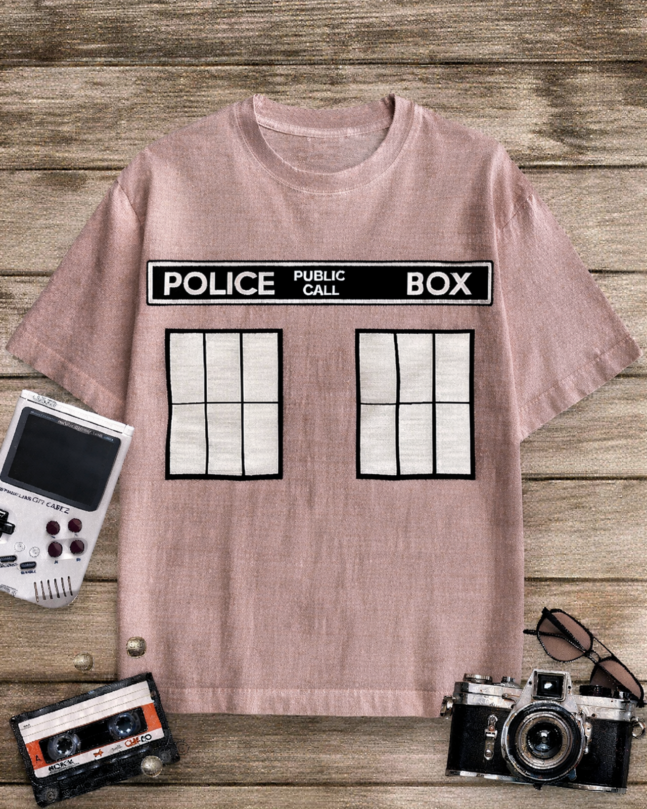 Police Public Call Box 1960s Cotton T-Shirt image 4