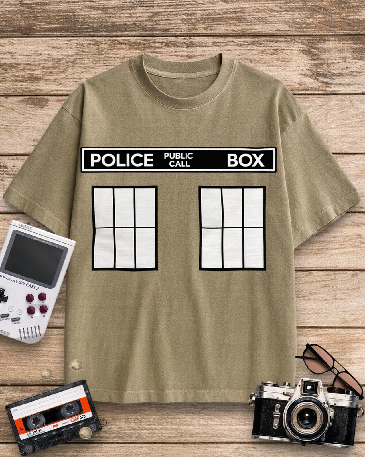 Police Public Call Box 1960s Cotton T-Shirt image 5