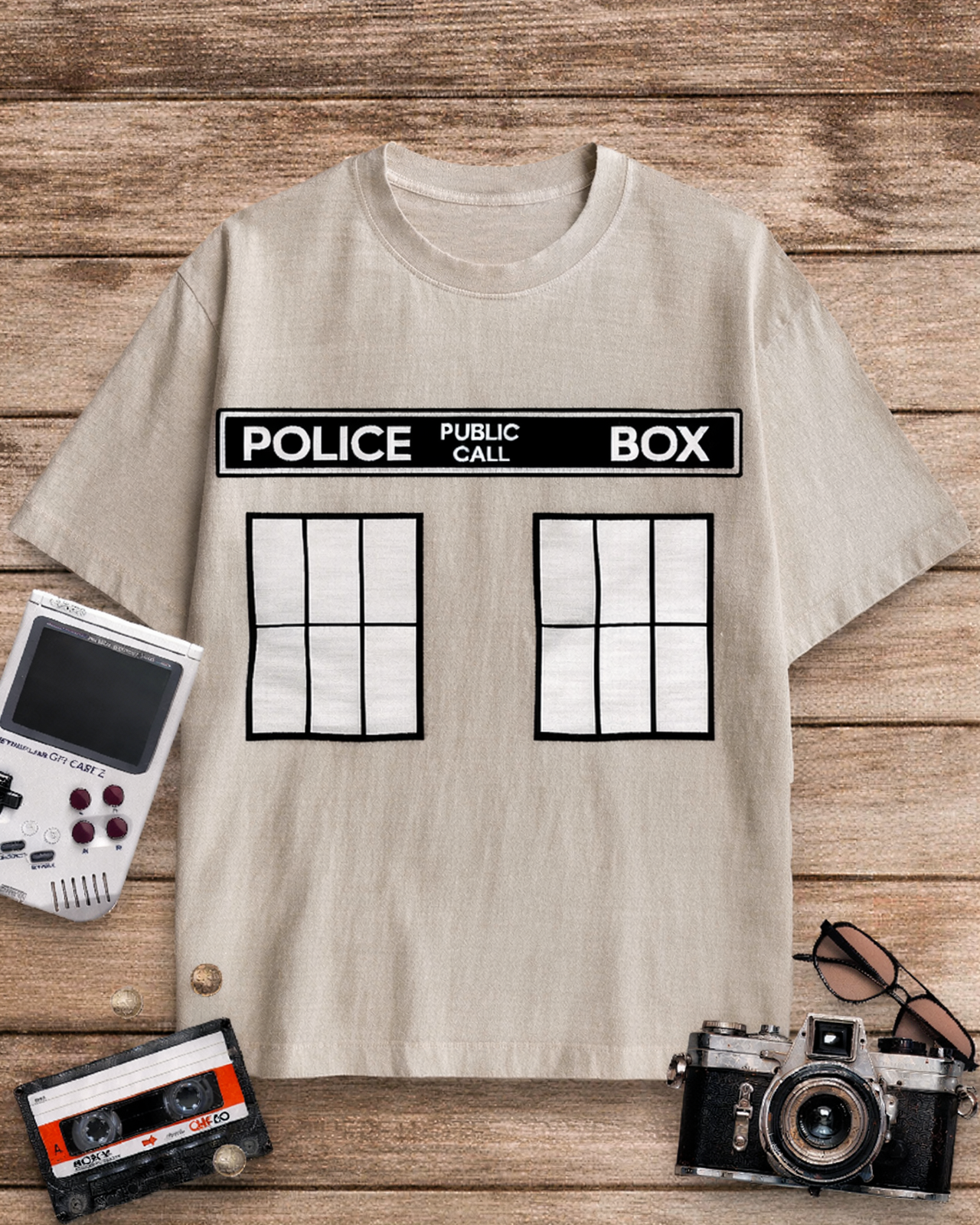 Police Public Call Box 1960s Cotton T-Shirt image 6