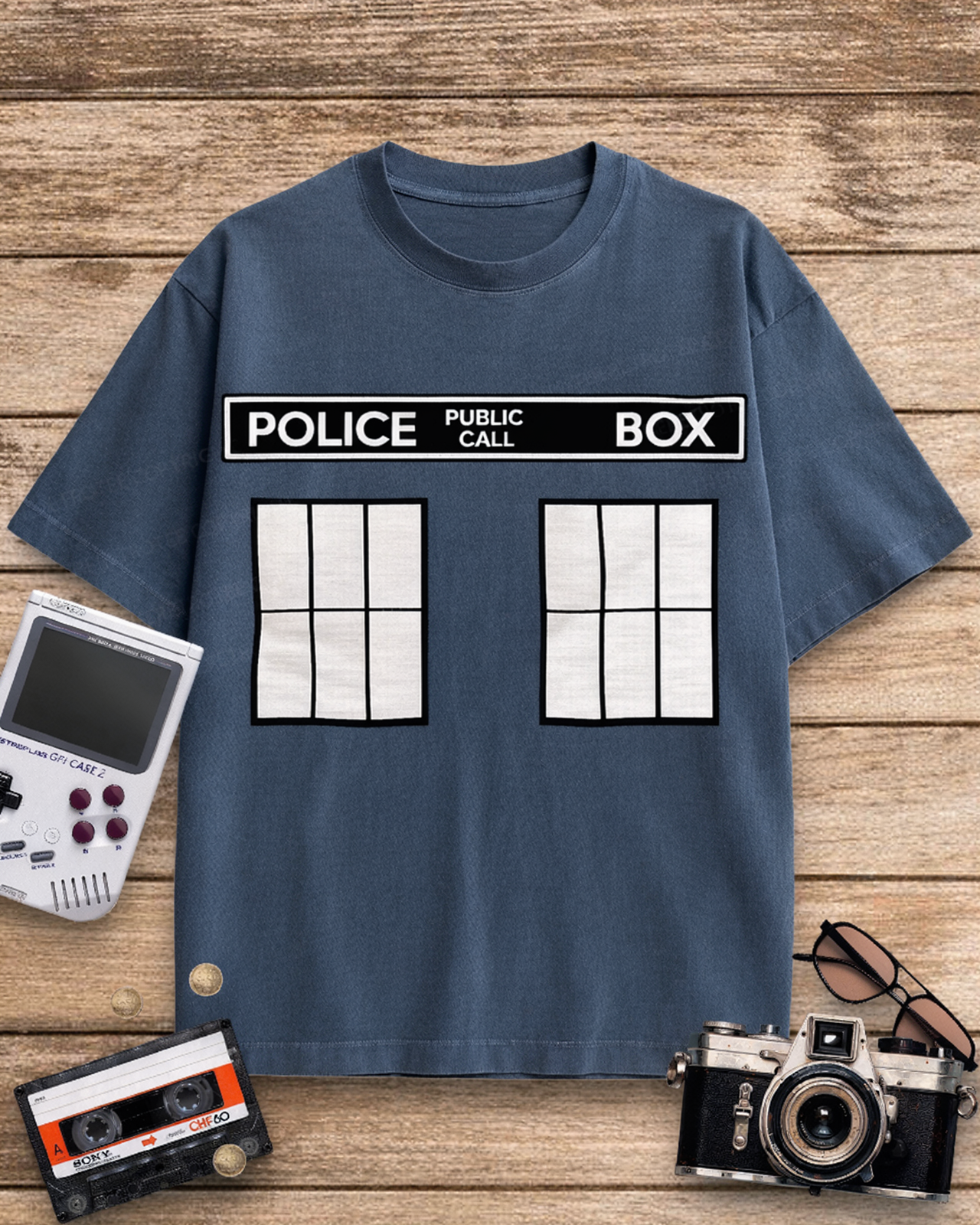 Police Public Call Box 1960s Cotton T-Shirt image 8