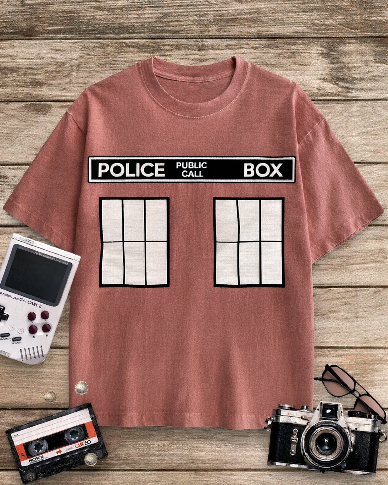 Police Public Call Box 1960s Cotton T-Shirt image 9