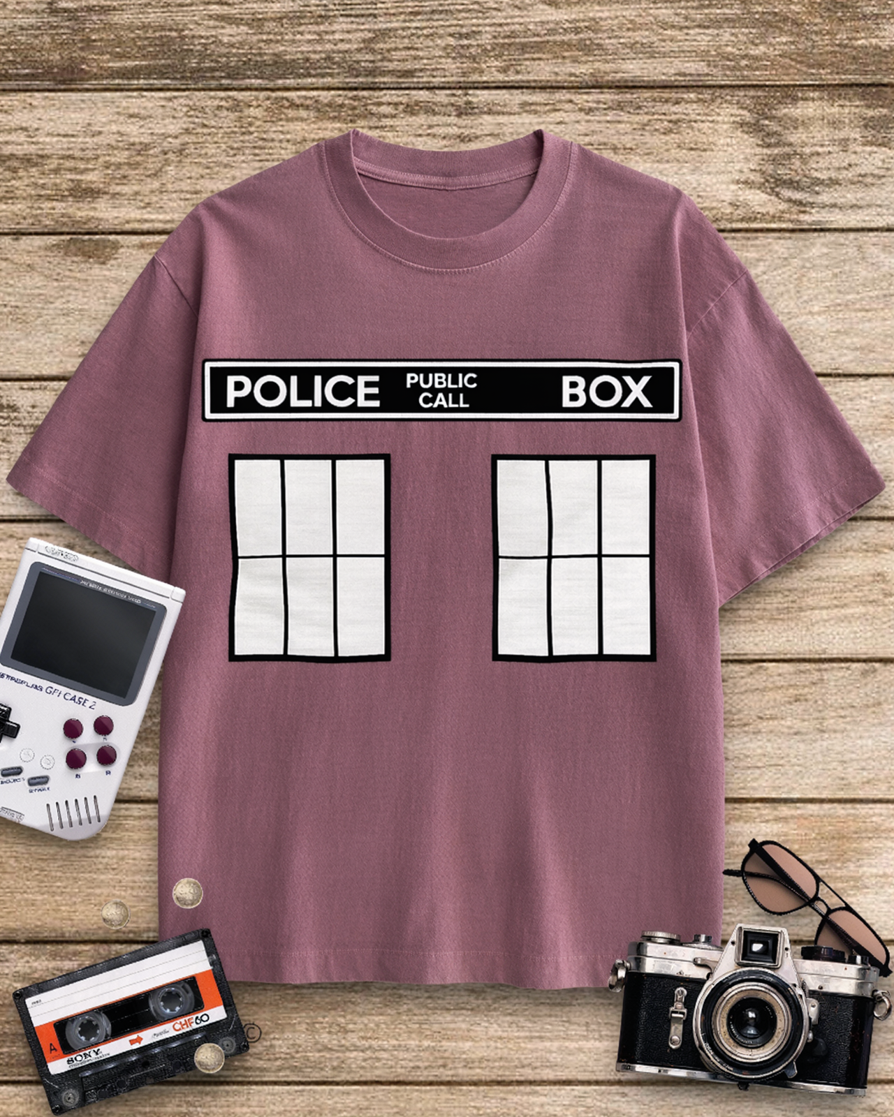 Police Public Call Box 1960s Cotton T-Shirt image 10