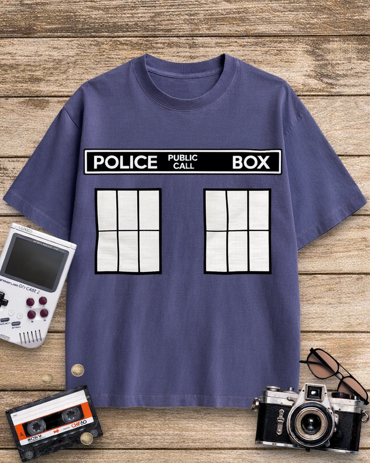 Police Public Call Box 1960s Cotton T-Shirt image 11