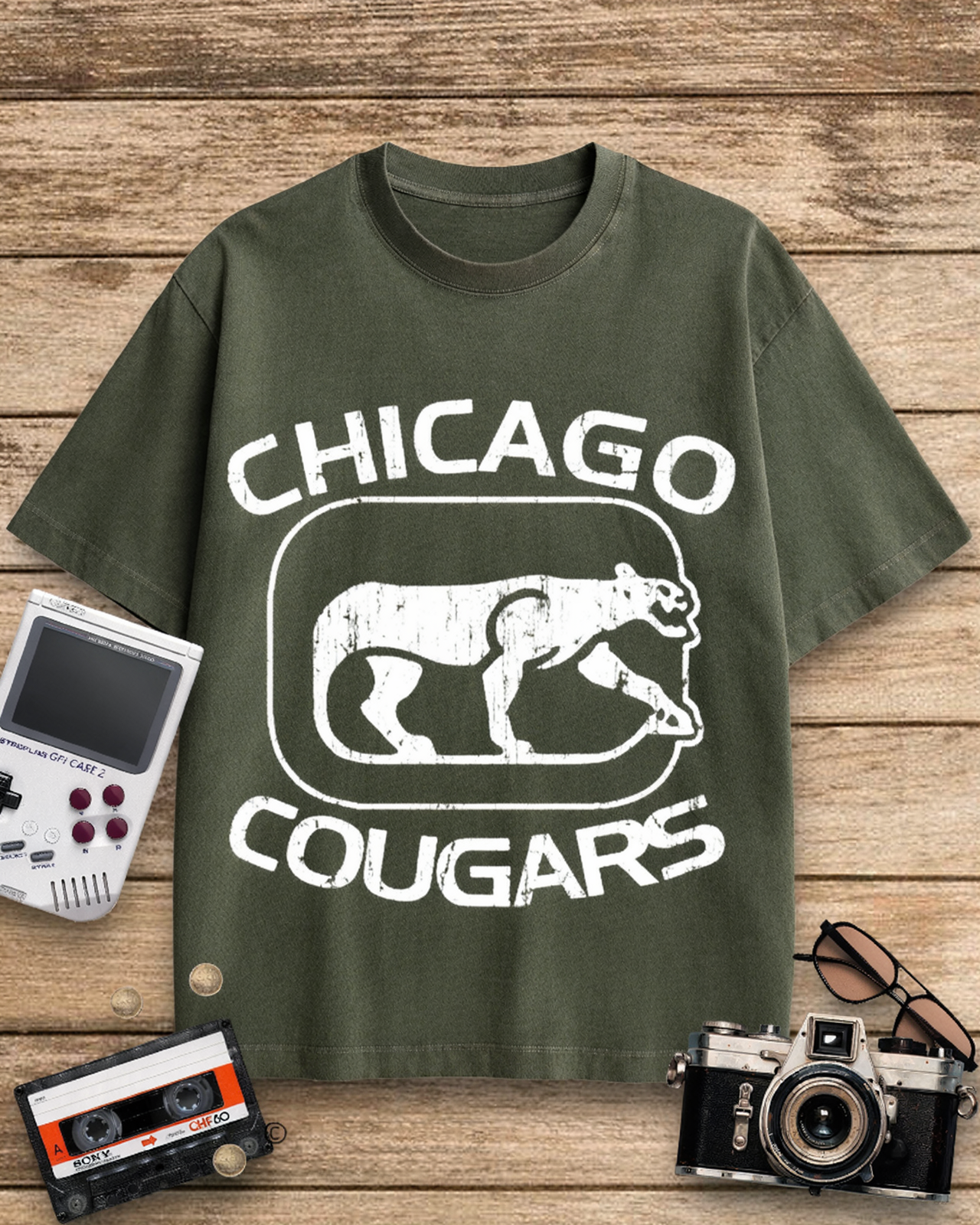Chicago Cougars 1970s Cotton T-Shirt image 1