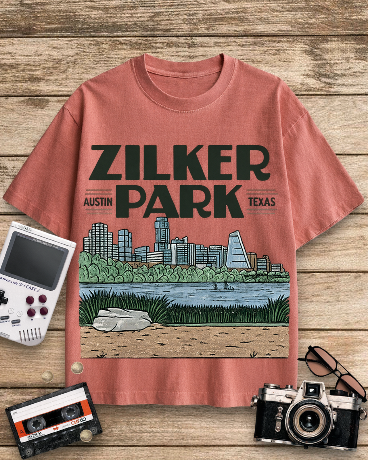 Zilker Park 1970s Cotton T-Shirt image 1