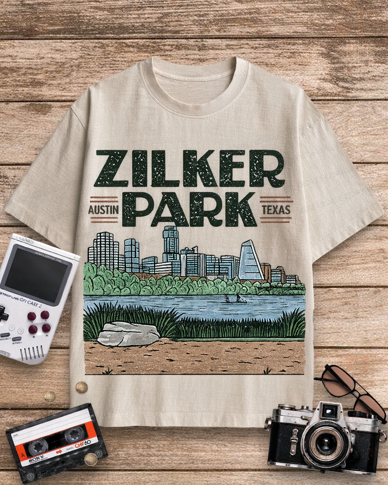 Zilker Park 1970s Cotton T-Shirt image 2