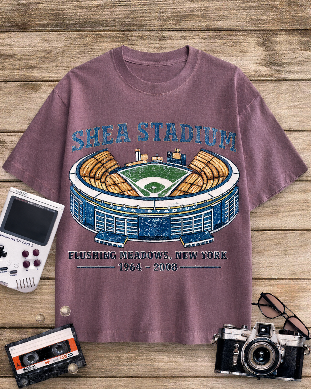 Shea Stadium 1970s Cotton T-Shirt image 6