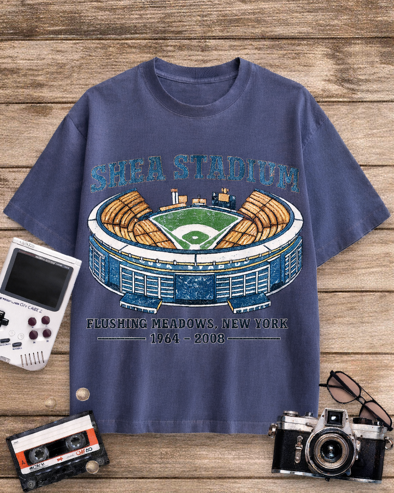 Shea Stadium 1970s Cotton T-Shirt image 7