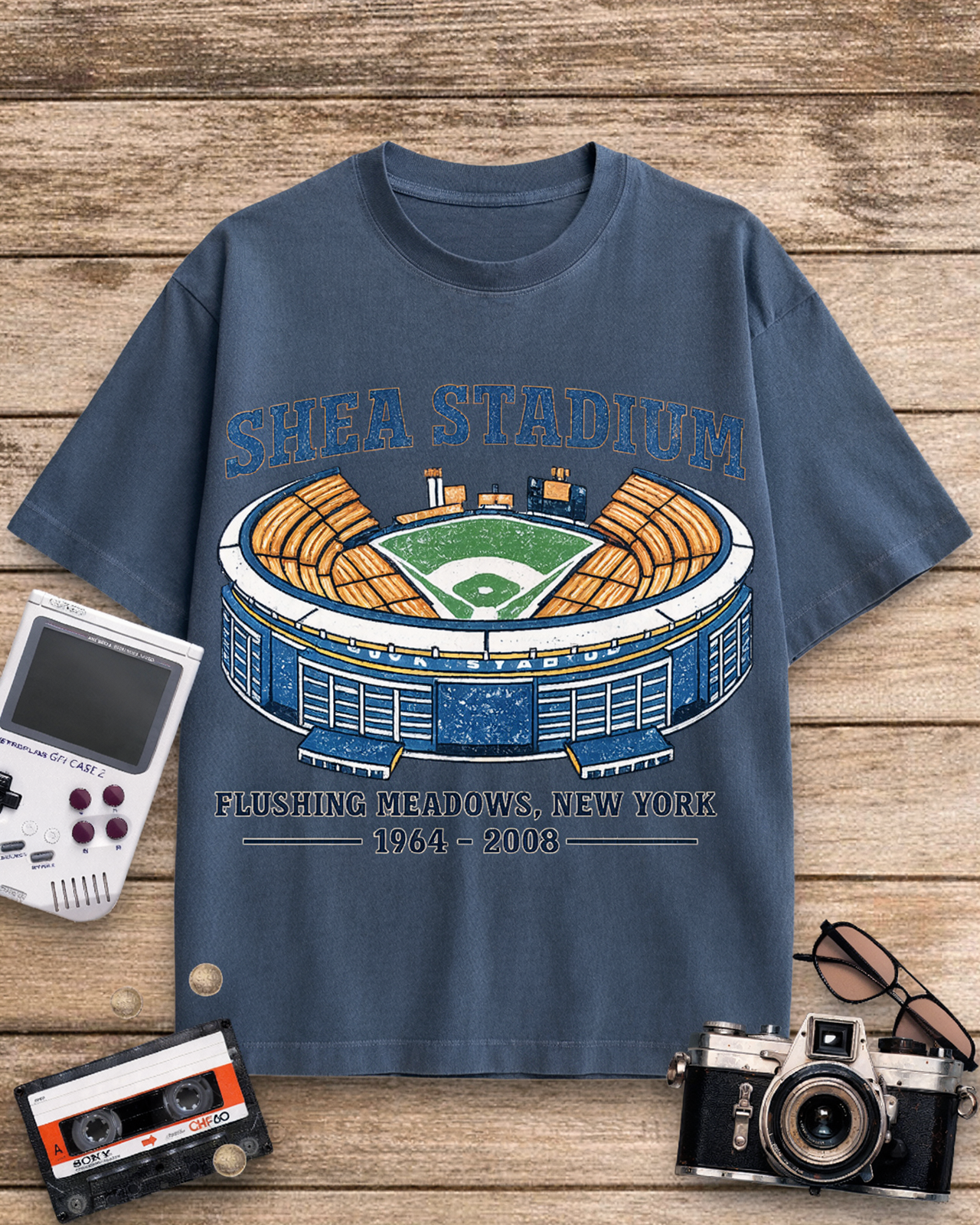 Shea Stadium 1970s Cotton T-Shirt image 11