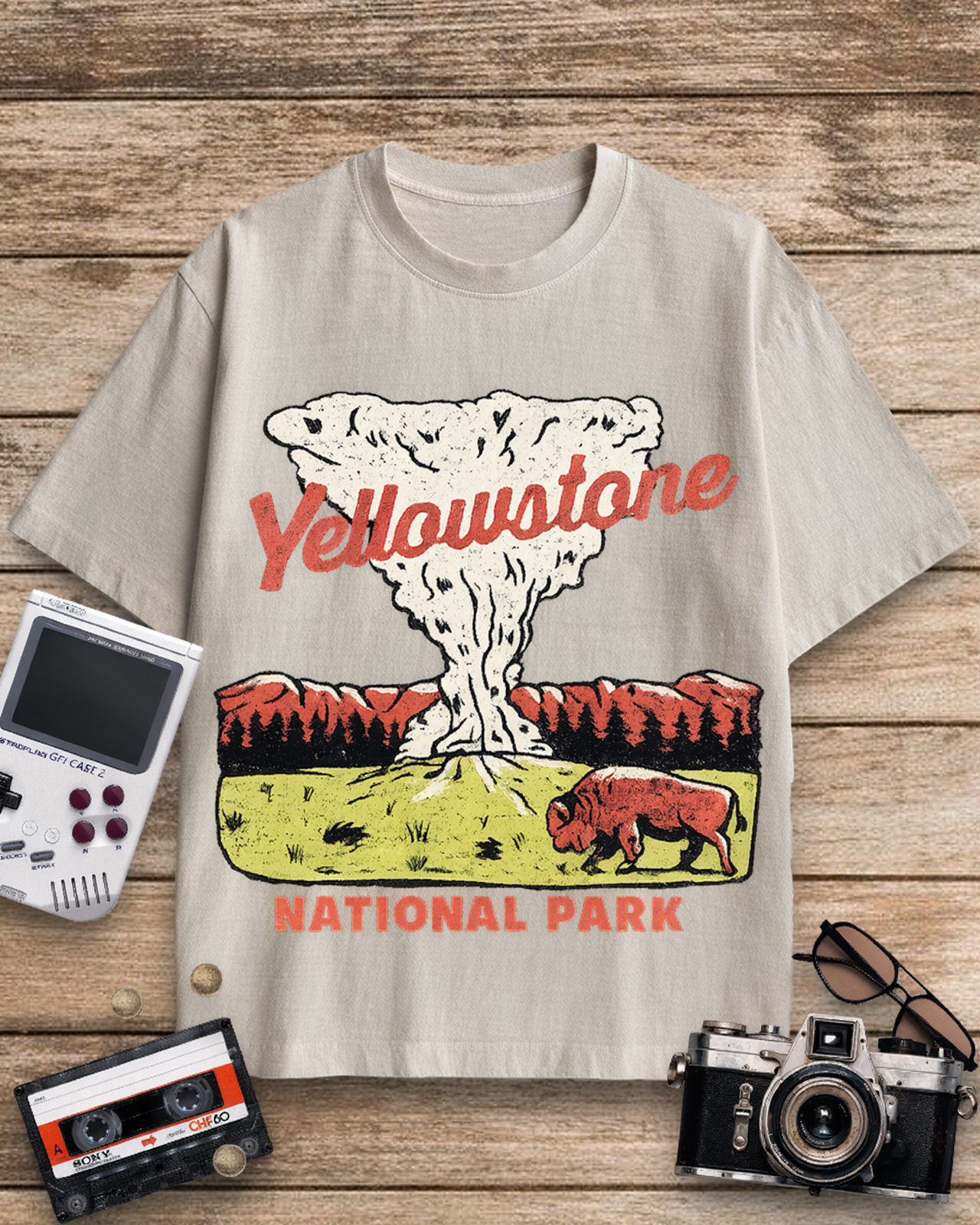 Yellowstone National Park 1940s Cotton T-Shirt image 1