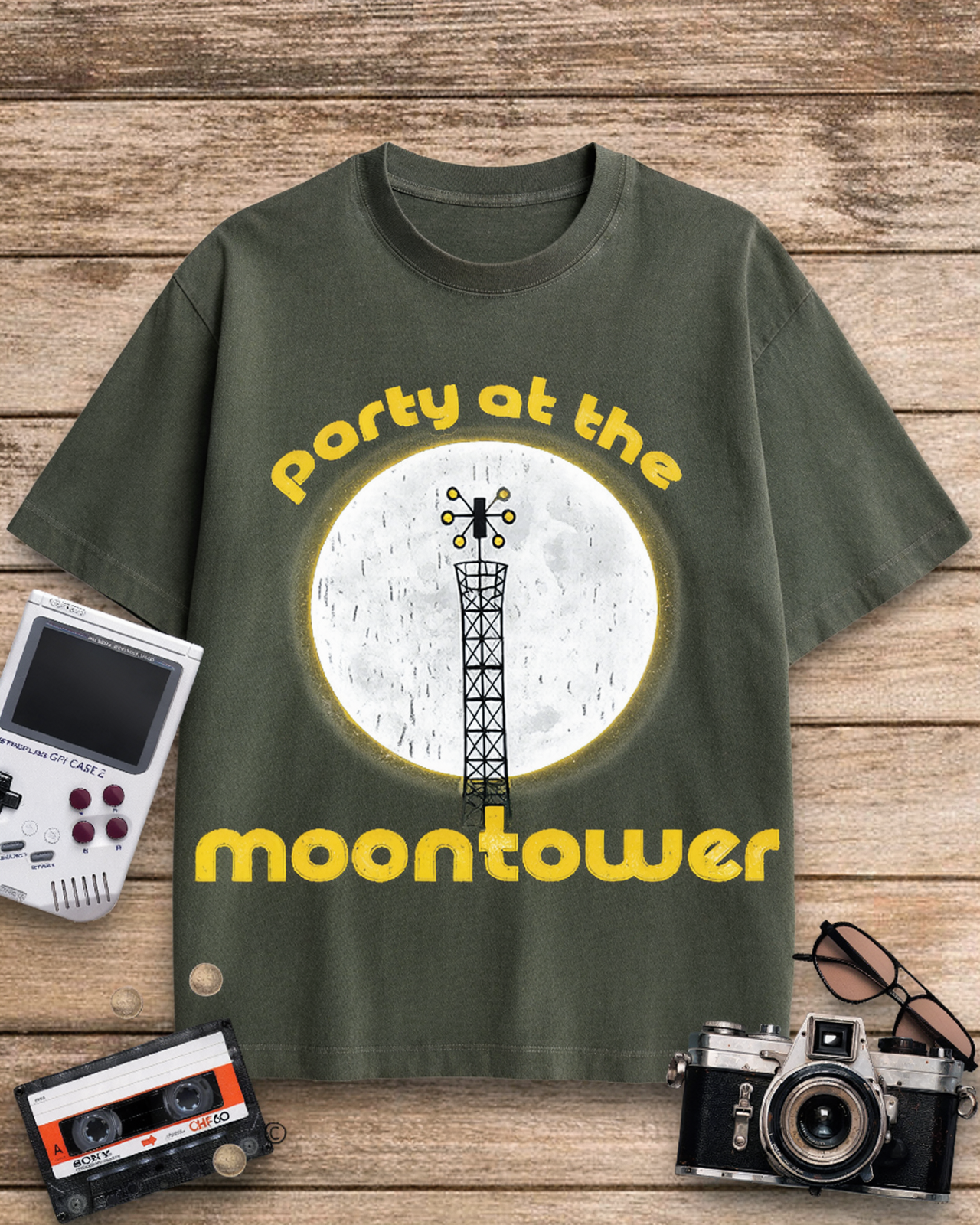 Party at the Moontower 1970s Cotton T-Shirt image 4